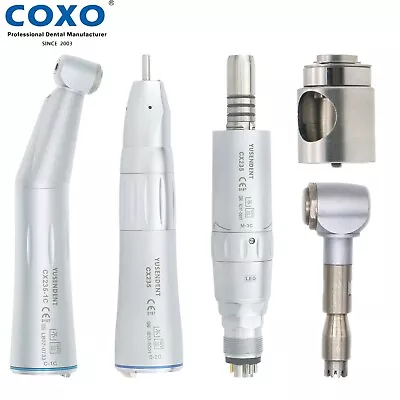 COXO Dental Low Speed Handpiece Fiber Optic Contra Angle Straight Air Motor 6Pin • $54.99