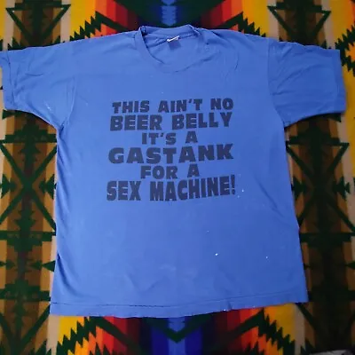 Vtg Beer Belly Love Machine Gas Tank Funny T Shirt Men's XL Single Stitch  • $18.90