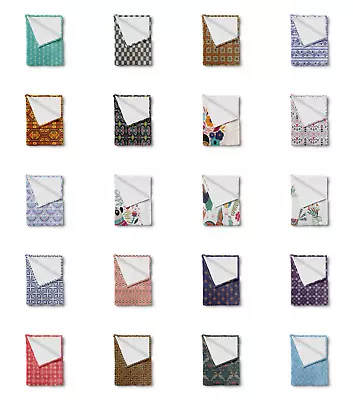 £32.13 • Buy Ambesonne Folk Oriental Soft Flannel Fleece Throw Blanket Plush For Indoors