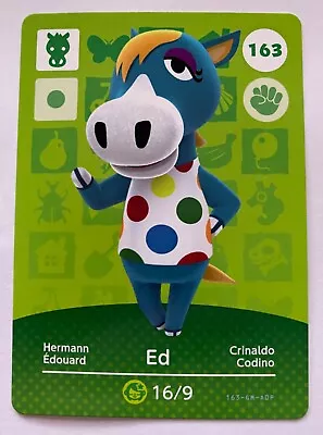 163 ED Animal Crossing Amiibo Card 163 Authentic ACNH • $2.90