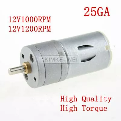 25mm 12V DC 1000 - 1200 RPM High Torque Gear Box Motor Reducer Reversible 25GA • $9.39