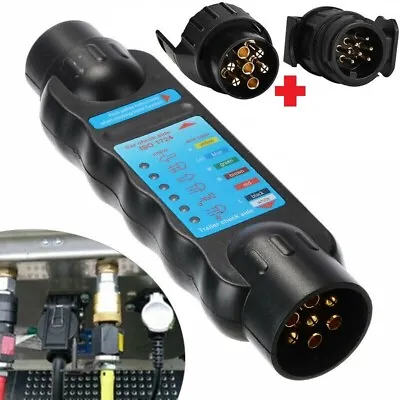 7 To 13 PIN Trailer Light Tester LED Car Towing Wiring Check Test Plug Socket UK • £12.38