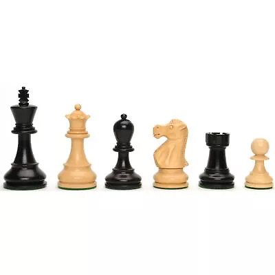 WE Games Jacques Chess Pieces Weighted Black Stained Wood With 3.5 In. King • £152.48