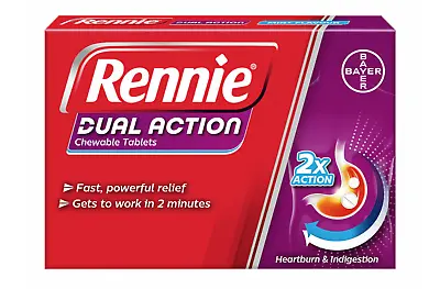 £6.75 • Buy #Rennie Dual Action - 24 Chewable Tablets
