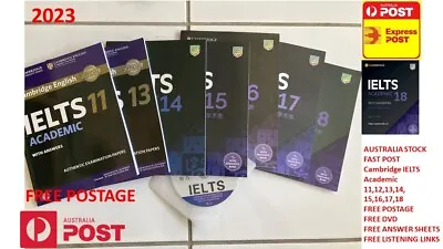 2023 The Newest Cambridge IELTS 1112131415161718 Books Academic Ver DVD • £55.76