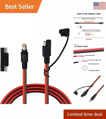 8mm Male To SAE Connector Adapter - 14 Gauge Cable Wire For RV & Solar Generator • $22.99