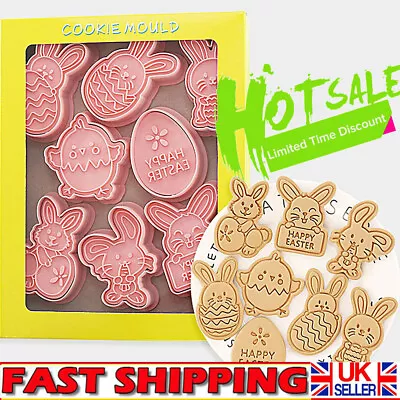 8 PACK EASTER COOKIE CUTTERS Set Bunny Chicken Egg Chick Rabbit Fondant Biscuit • £6.96