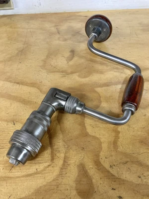 $67.88 • Buy Vintage Craftsman Lion By Millers Falls 10” Bit Brace Hand Drill Leland Jaws!