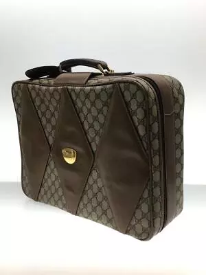 Gucci 70s Old Gucci Trunk Case Travel Carry PVC Brown GG Logo Italy Vintage • $599