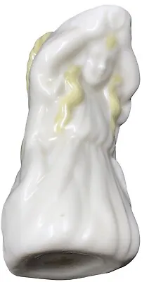 Vintage Belleek Creamer Irish Translucent & Yellow Porcelain Maiden Girl Woman • $21.95