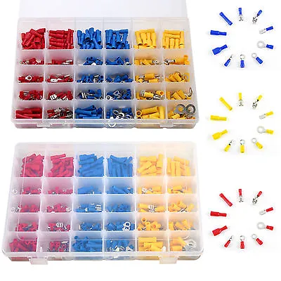 480pcs Car Wire Assorted Insulated Electrical Terminals Connectors Crimp Box Kit • £7.45