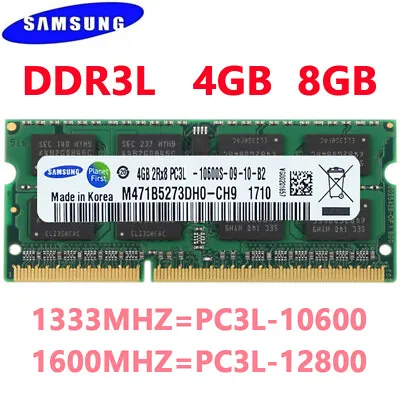 SAMSUNG DDR3 DDR3L 4GB 8GB 16GB 1600 1333 Memory RAM SO-DIMM For Laptop Notebook • $29.95