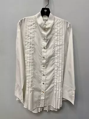 Elm Design 100% Cotton White Button Down Shirt With Pleats New With Tags $313 • $95