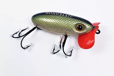 Fred Arbogast Wartime Jitterbug Lure Green Scale With Red Plastic Lip • $19.99