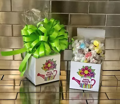Mother’s Day Gift Basket-Box With Salt Water Taffy Candy Wrapped With Green Bow • $8.75