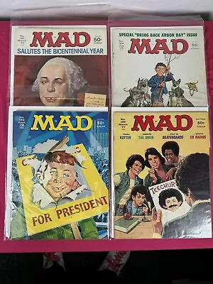 LOT Of 4 1976-1977 Mad Magazines #181 184 185 189 - Nice! Welcome Back Kotter • $3.99