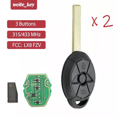 2 For 2005-2007 BMW Mini Copper Remote Key Fob 3 Button ID44 315&433MHz LX8 FZV • $34.11