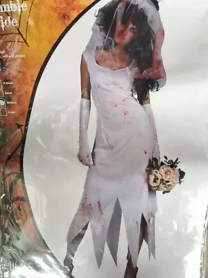 Wicked White Zombie Bride Women Halloween Costume M Size • £16.24