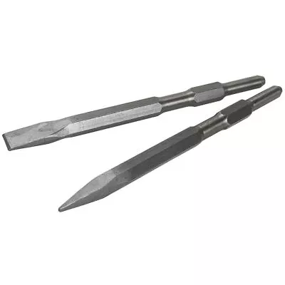 XtremepowerUS 2-Pieces Point & Flat Concrete Chisels For Demolition Jack Hammer • $23.95