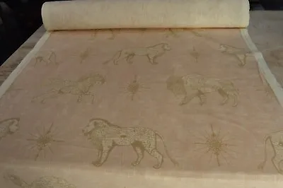 £19.99 • Buy Fabric Linen Designer Andrew Martin Atlas Cabot Collection Animal Lion Elephant 