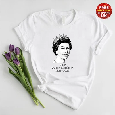 £9.99 • Buy UK Queen Elizabeth II Her Majesty White T Shirt Men Women RIP QUEEN 1926 - 2022