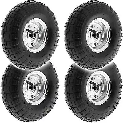 4 X 10  PNEUMATIC SACK TRUCK TROLLEY WHEEL BARROW TYRE TYRES WHEELS 4.10/3.5-4.0 • £27.85