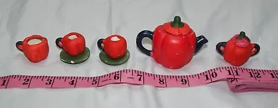 Red Peppers Collectible Miniature Tea Set Or Arts And Craft Project • $10.49