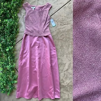 Vtg Patra $148 Glitter Formal Dress Gown Lavender Tulip Purple Size Petite 10 • $37.99