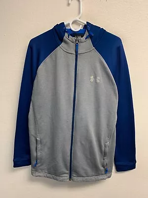 Under Armour Men's Zip Hoodie LARGE Gray Pockets Sweatshirt Adult Sweater Sports • $4.50