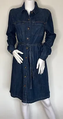 £12 • Buy Nutmeg Ladies Denim Shirt Dress, Size 10, Dark Blue, New￼, Rrp £20