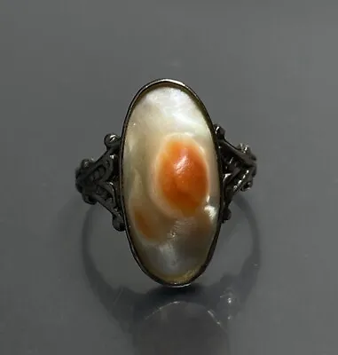 Vintage Sterling Silver & Blister Pearl Ring Women’s Size 5.5 • $125