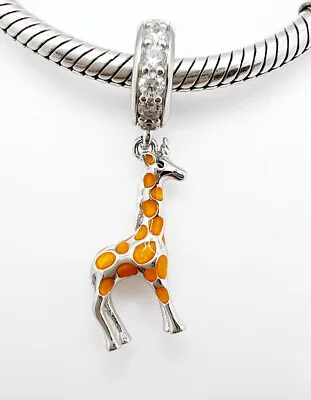 💖 Giraffe Dangle Charm Animal Zoo Safari Genuine 925 Sterling Silver 💖 • £16.49