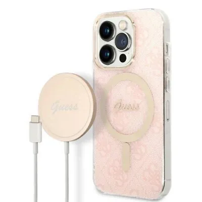 Genuine Guess 4G Magsafe Apple IPhone 14 Pro Case Cover With Wireless Charger • £45