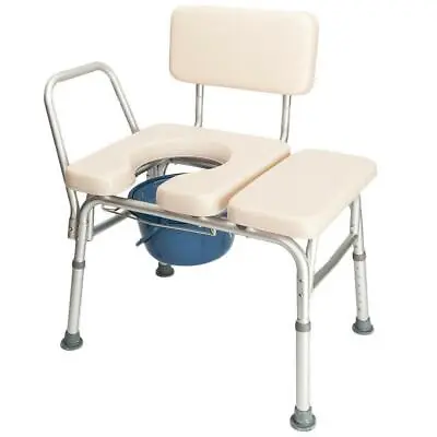 Adjustable Bedside Commode Chair Medical Toilet Seat W/ Padded Seat And Backrest • $65.98