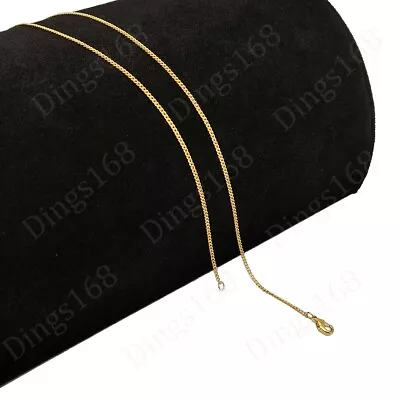 18K Yellow Gold Filled 1mm/2mm/2.4mm 16/18/20/22  24  Cable Chain Necklace L146G • $13.99