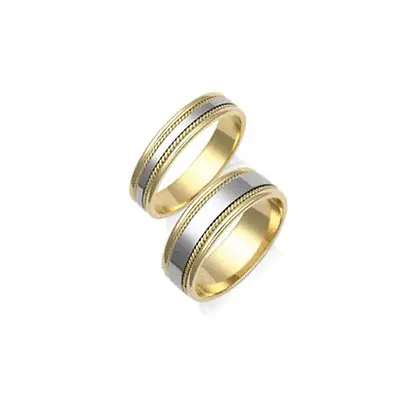 £432 • Buy 9ct Gold Hallmarked 2 Colour Matching Wedding Rings