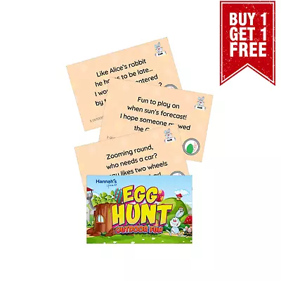 Easter Egg Hunt Outdoor Clues Cards Game - Childrens Classic Clue Kit Eggs Games • £3.99