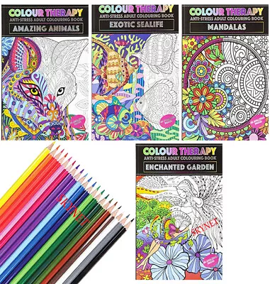 NEW EDITION A4 ANTI-STRESS ADULT COLOURING BOOK BOOKS RELAX Therapy FOR ADULTS • £14.99