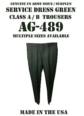 NEW MEN'S US ARMY DRESS GREEN CLASS A B UNIFORM PANTS MILITARY Pick Your Size • $39.95