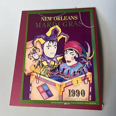 SIGNED  NEW ORLEANS 1990 MARDI GRAS POSTER SIGNED By MICHAEL HUNT • $49