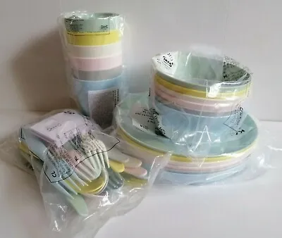 Ikea KALAS Children Baby Kids Plastic 36 Piece Party Cutlery Cups Plates Bowls • £11.95