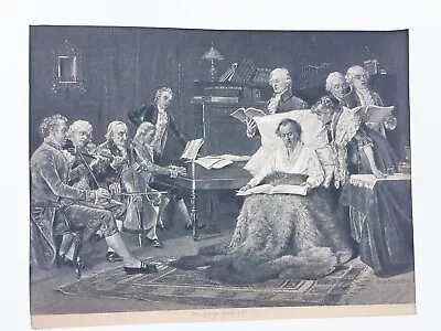 Antique Photogravure Goupil & Co Thomas W Shields Mozart Sings His Requiem 9.5  • $24.95