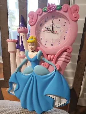 $15 • Buy Disney Princess Cinderella Clock Wall Vintage Castle Believe In Your Dreams