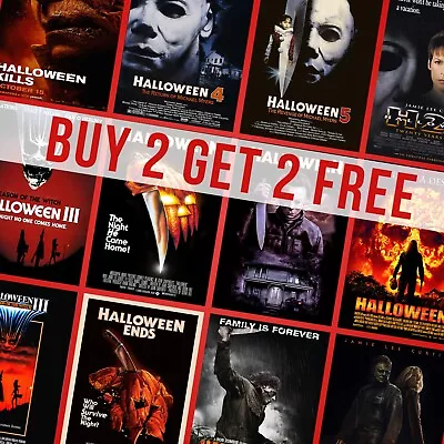 Halloween Classic Retro Vintage Movie Film Posters Horror Poster Print Wall Art • £1.99