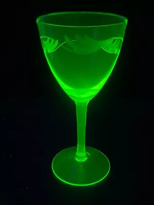 Lovely Green Uranium Glass Sherry Glass • $19.50