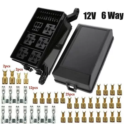 £10.84 • Buy Fuse Relay Box 6 Relay Holder 12V Fuse Box 6 Way Holder Fuse Block Car Boat UK