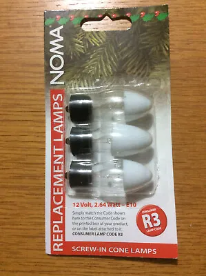 Noma Harlequin R3 Spare Xmas Light Lamps Fuse Bulbs 12v 2.64w E10 Screw In • £12.99