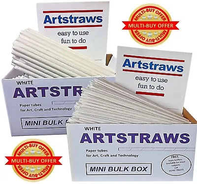 Artstraws White Paper Straws Twin Pack Craft Modelling 4mm 6mm Art Straws • £25.95