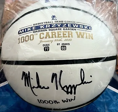 Mike Krzyzewski Signed Duke Blue Devils (1000 Wins) Logo Basketball-STEINER COA • $300