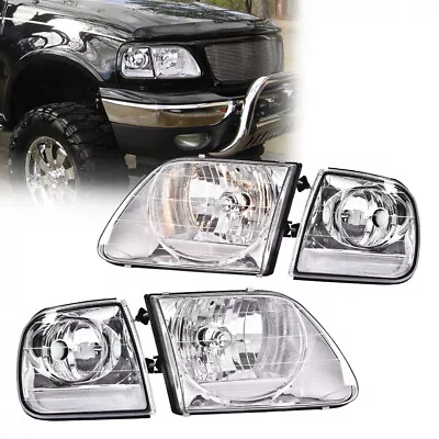 Fit For F150 Expedition Headlights&Corner Parking Lights Chrome Lightning Style  • $54.90